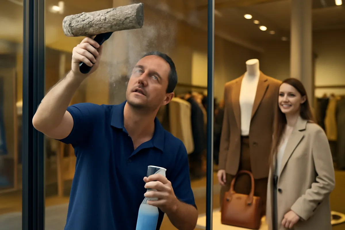 Pulizia delle vetrine degli esercizi commerciali: il tocco in più che convince i clienti